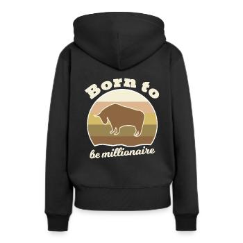 Investir en Bourse - Sweat à capuche Premium bio Femme - noir - Dos - Julia (174cm)