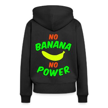 Pas de banane pas de puissance (banane) - Sweat à capuche Premium bio Femme - noir - Dos - Julia (174cm)