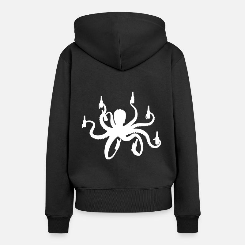 Pieuvre - Sweat à capuche Premium bio Femme - noir