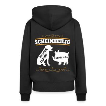 Veganer Vegan Tierschutz Tierrechte Soja Tofu - Frauen Premium Bio Hoodie - Schwarz - Hinten - Julia (174cm)