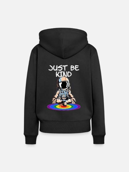 LGBTQ. Be Kind - Frauen Premium Bio Hoodie - Schwarz