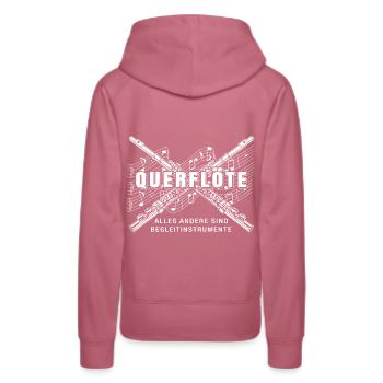 Flûte traversière flûte flûte joueur T-shirt cadeau - Sweat à capuche Premium bio Femme - mauve - Dos - Isabella (175cm)