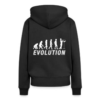 Tee shirt Chef d'orchestre Evolution Kapellmeister - Sweat à capuche Premium bio Femme - noir - Dos - Julia (174cm)