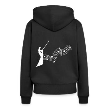 Tee shirt Chef d'orchestre cadeau Kapellmeister - Sweat à capuche Premium bio Femme - noir - Dos - Julia (174cm)