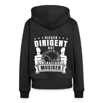 Tee shirt Chef d'orchestre cadeau Kapellmeister - Sweat à capuche Premium bio Femme - noir - Dos - Julia (174cm)