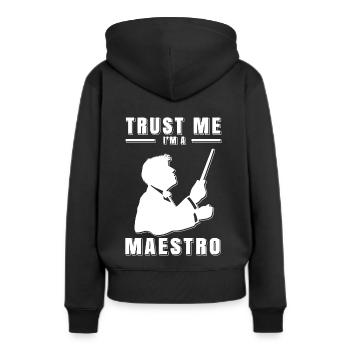 Tee shirt Chef d'orchestre cadeau Kapellmeister - Sweat à capuche Premium bio Femme - noir - Dos - Julia (174cm)