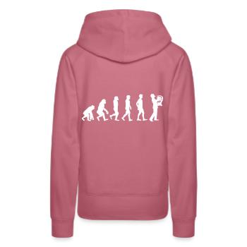 Horn Player T-Shirt Gift Evolution - Women’s Premium Organic Hoodie - mauve - Back - Isabella (175cm)