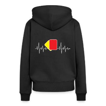Fréquence cardiaque fréquence cardiaque arbitre - Sweat à capuche Premium bio Femme - noir - Dos - Julia (174cm)