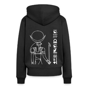 Chemise de Dieu de divinité d'Egypte de voyageur - Sweat à capuche Premium bio Femme - noir - Dos - Julia (174cm)