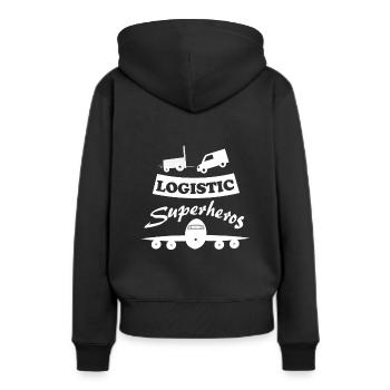 Logistique et transport - Sweat à capuche Premium bio Femme - noir - Dos - Julia (174cm)