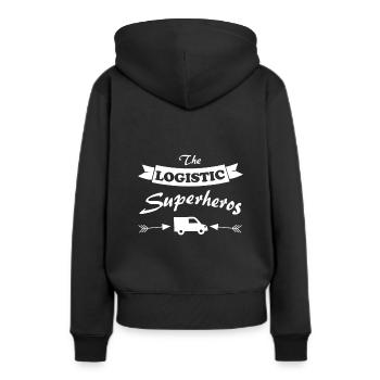Logistique et transport - Sweat à capuche Premium bio Femme - noir - Dos - Julia (174cm)