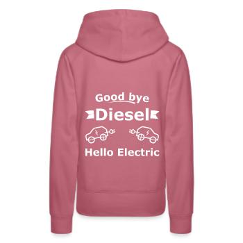 Electric car - Women’s Premium Organic Hoodie - mauve - Back - Isabella (175cm)