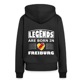 Légendes de Fribourg - Sweat à capuche Premium bio Femme - noir - Dos - Julia (174cm)