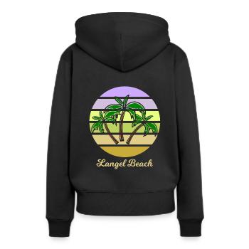 Langel Vacances à la plage - Sweat à capuche Premium bio Femme - noir - Dos - Julia (174cm)