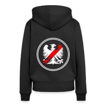 Der polnische Adler - Frauen Premium Bio Hoodie - Schwarz - Hinten - Julia (174cm)