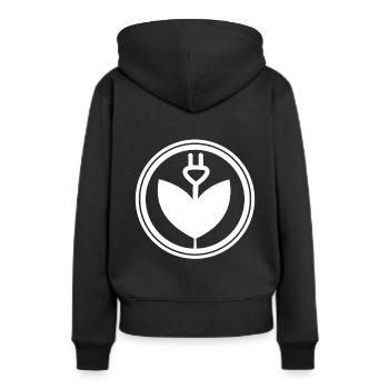 Fleur électrique - Sweat à capuche Premium bio Femme - noir - Dos - Julia (174cm)