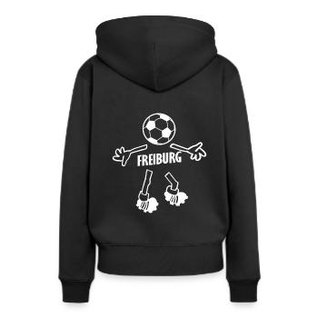 Le supporter fribourgeois - Sweat à capuche Premium bio Femme - noir - Dos - Julia (174cm)