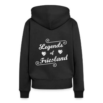 Légendes frisonnes - Sweat à capuche Premium bio Femme - noir - Dos - Julia (174cm)