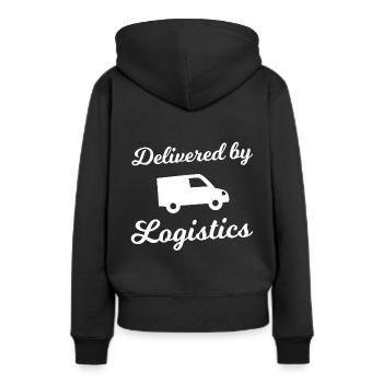 Transporteur logistique - Sweat à capuche Premium bio Femme - noir - Dos - Julia (174cm)