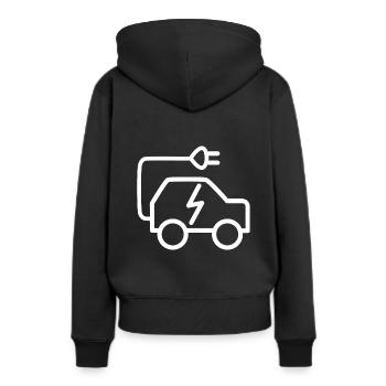 Les voitures électriques - Sweat à capuche Premium bio Femme - noir - Dos - Julia (174cm)