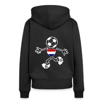 Les fans néerlandais - Sweat à capuche Premium bio Femme - noir - Dos - Julia (174cm)