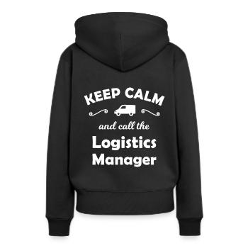 Superviseur Transport et Logistique - Sweat à capuche Premium bio Femme - noir - Dos - Julia (174cm)
