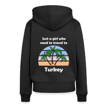 Tourist in der Türkei - Frauen Premium Bio Hoodie - Schwarz - Hinten - Julia (174cm)