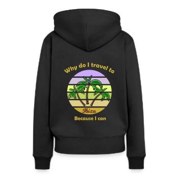 Urlaub auf den Balearen - Frauen Premium Bio Hoodie - Schwarz - Hinten - Julia (174cm)