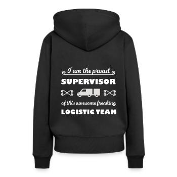 Le Chef Transport - Sweat à capuche Premium bio Femme - noir - Dos - Julia (174cm)