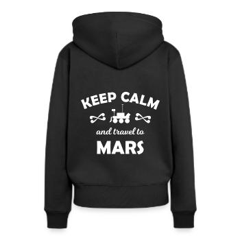 Le voyage en orbite - Sweat à capuche Premium bio Femme - noir - Dos - Julia (174cm)