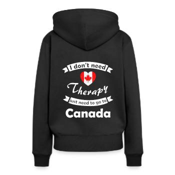 Der Kanada Tourist - Frauen Premium Bio Hoodie - Schwarz - Hinten - Julia (174cm)