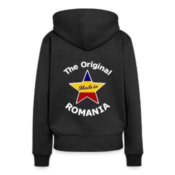 Tourist in Rumänien - Frauen Premium Bio Hoodie - Schwarz - Hinten - Julia (174cm)