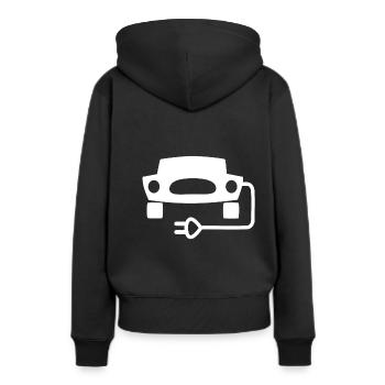 Les voitures électriques - Sweat à capuche Premium bio Femme - noir - Dos - Julia (174cm)
