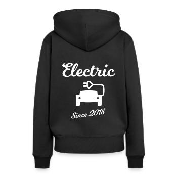 Électrique depuis 2018 - Sweat à capuche Premium bio Femme - noir - Dos - Julia (174cm)