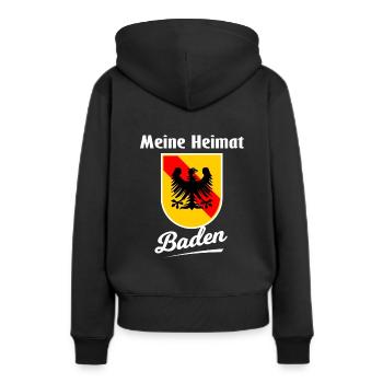 La patrie de Baden - Sweat à capuche Premium bio Femme - noir - Dos - Julia (174cm)