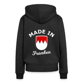 Fabriqué en Franconie - Sweat à capuche Premium bio Femme - noir - Dos - Julia (174cm)