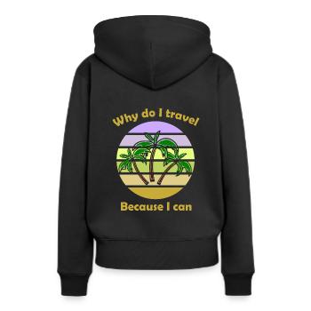 Der Tourist - Frauen Premium Bio Hoodie - Schwarz - Hinten - Julia (174cm)