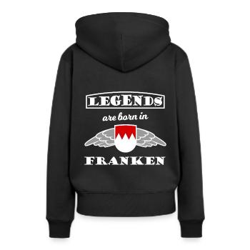 Les légendes de la belle Franconie - Sweat à capuche Premium bio Femme - noir - Dos - Julia (174cm)