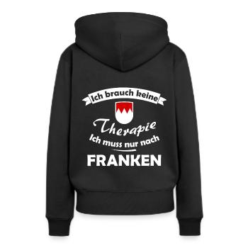 Heimweh nach dem schönen Franken - Frauen Premium Bio Hoodie - Schwarz - Hinten - Julia (174cm)