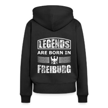 Les légendes de Fribourg - Sweat à capuche Premium bio Femme - noir - Dos - Julia (174cm)