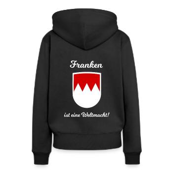 L’équipe de Franconie - Sweat à capuche Premium bio Femme - noir - Dos - Julia (174cm)
