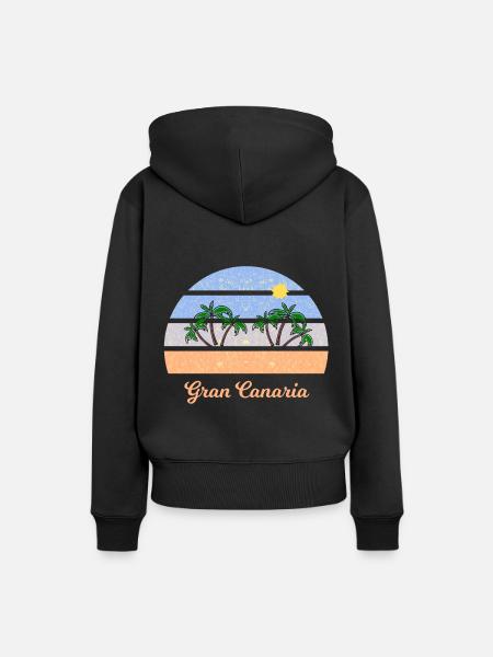 Urlaub in Gran Canaraia - Frauen Premium Bio Hoodie - Schwarz