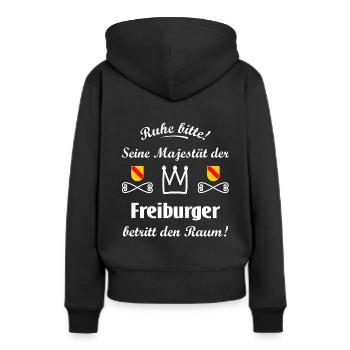 La Majesté de Fribourg - Sweat à capuche Premium bio Femme - noir - Dos - Julia (174cm)