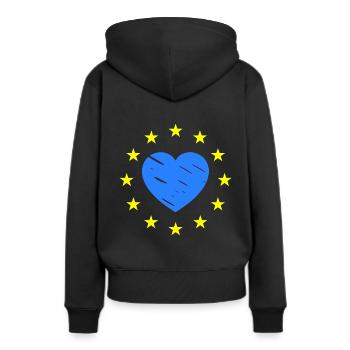 Les élections européennes - Sweat à capuche Premium bio Femme - noir - Dos - Julia (174cm)