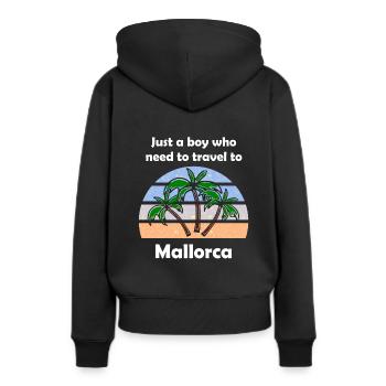 Vacances sur l’île de Majorque - Sweat à capuche Premium bio Femme - noir - Dos - Julia (174cm)