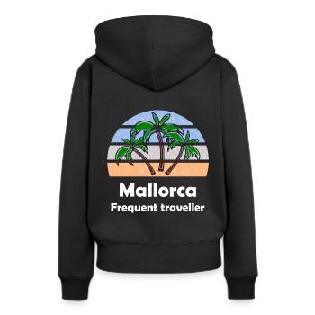 Sommer auf den Balearen - Frauen Premium Bio Hoodie - Schwarz - Hinten - Julia (174cm)