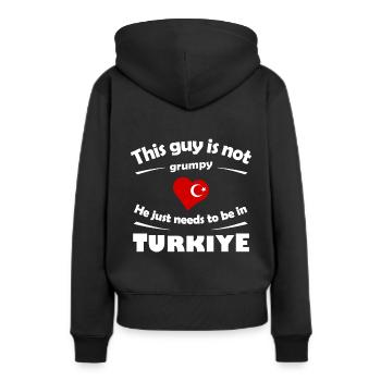 Der Urlaub in Antalya - Frauen Premium Bio Hoodie - Schwarz - Hinten - Julia (174cm)