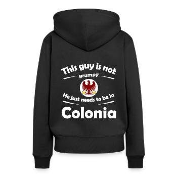 La patrie de Colonia - Sweat à capuche Premium bio Femme - noir - Dos - Julia (174cm)