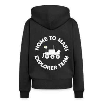 La mission planétaire - Sweat à capuche Premium bio Femme - noir - Dos - Julia (174cm)