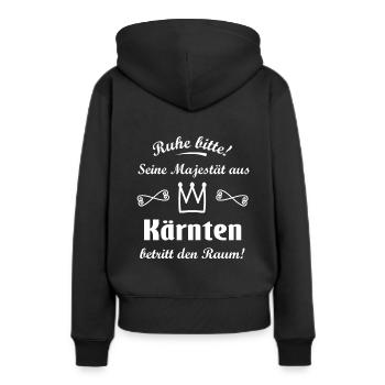Royaume de Carinthie - Sweat à capuche Premium bio Femme - noir - Dos - Julia (174cm)